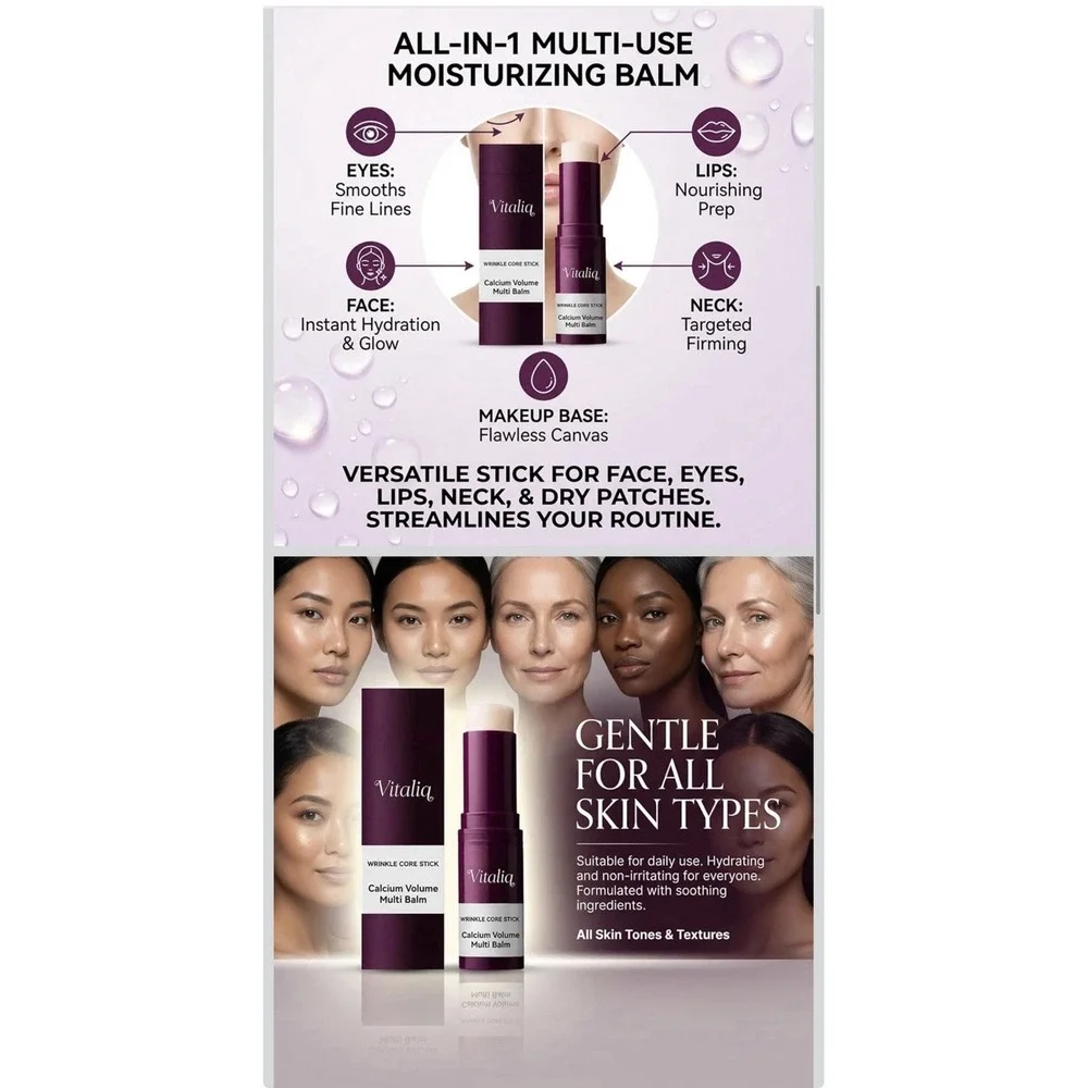 VitalQ Calcium Volume Multi Balm Stick Hydrating Firming Collagen 0.32 oz